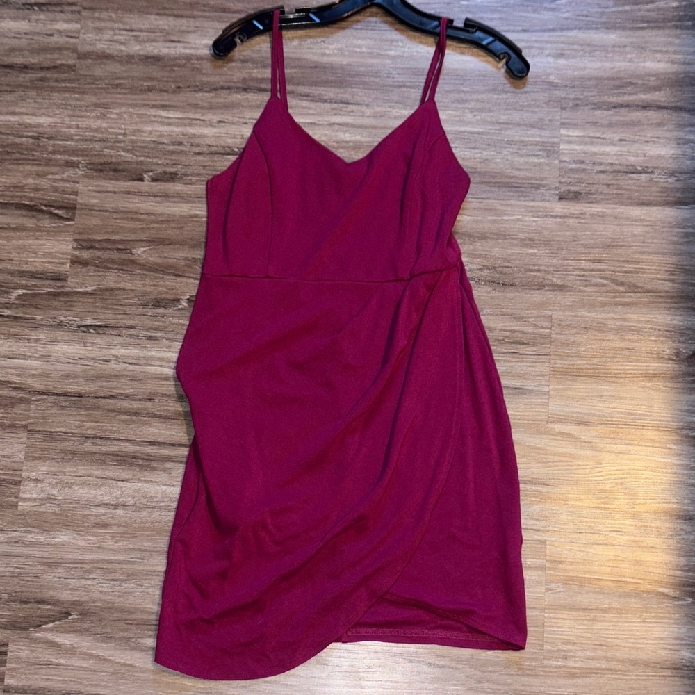 Amazon Burgundy Mini Dress with Spaghetti Straps